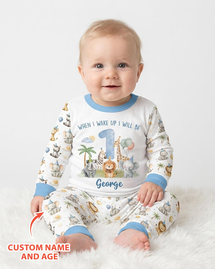 Zweiteiliges Langarm-Pyjama-Set mit Sommerfrüchten