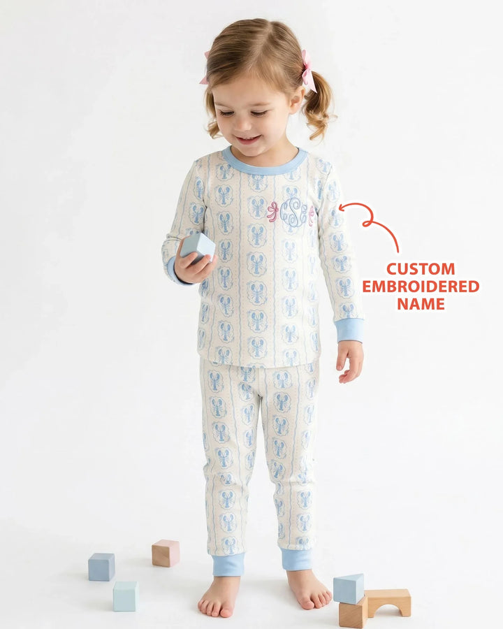 Zweiteiliges Langarm-Pyjama-Set mit Sommerfrüchten