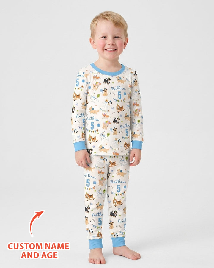 Zweiteiliges Langarm-Pyjama-Set mit Sommerfrüchten