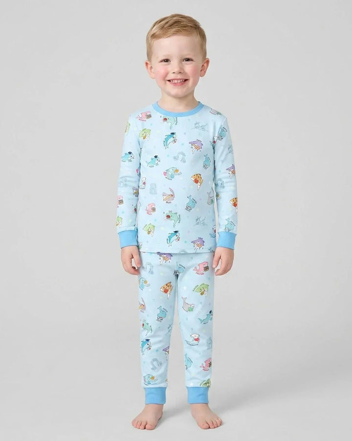 Zweiteiliges Langarm-Pyjama-Set mit Sommerfrüchten