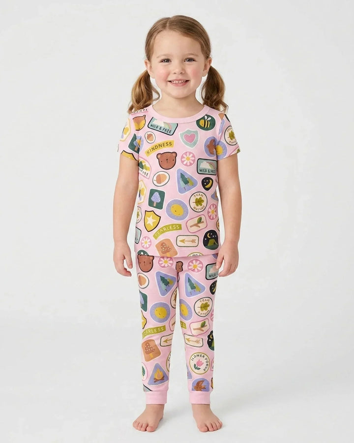 Zweiteiliges, kurzärmliges Pyjama-Set mit Marienkäfern