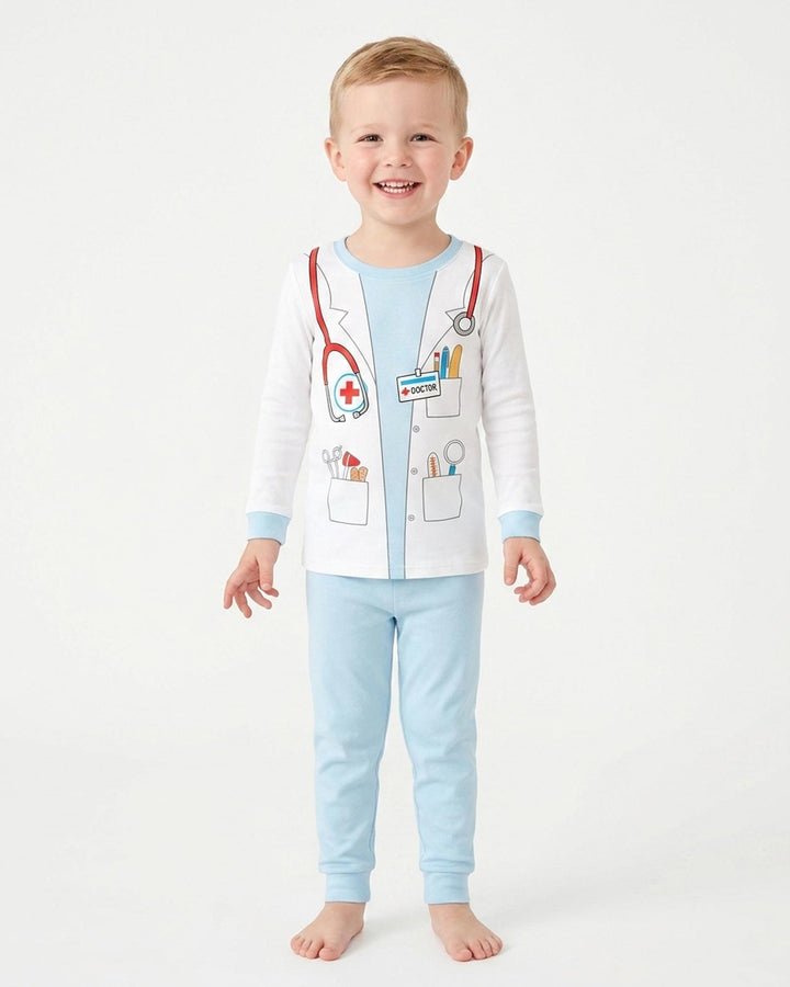 Zweiteiliges Langarm-Pyjama-Set mit Sommerfrüchten