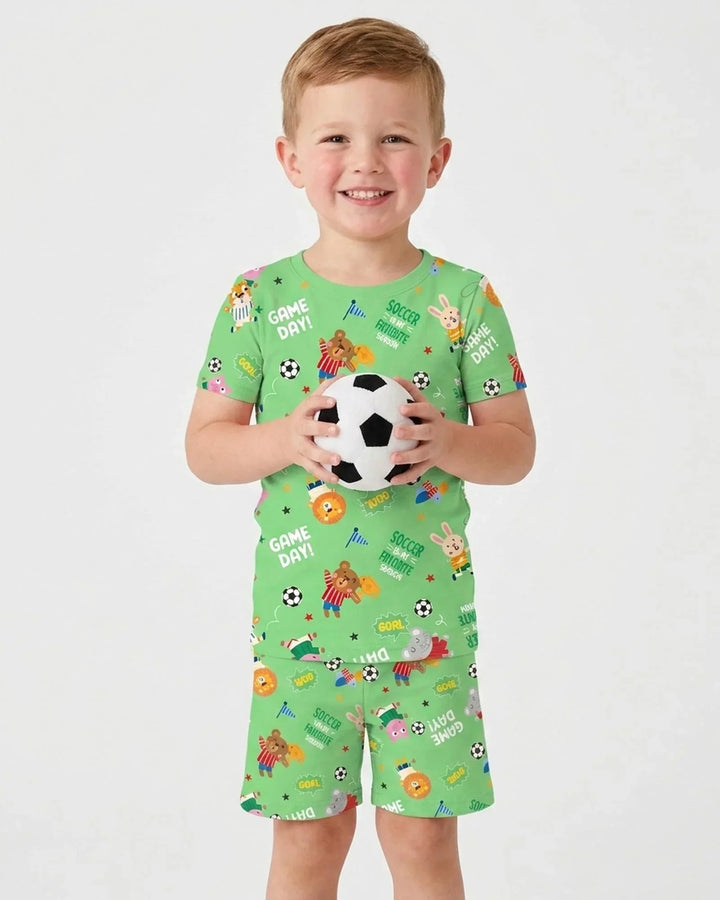 Schlafanzug-Set zweiteilig, kurze Ärmel, kurze Hose, Bambus