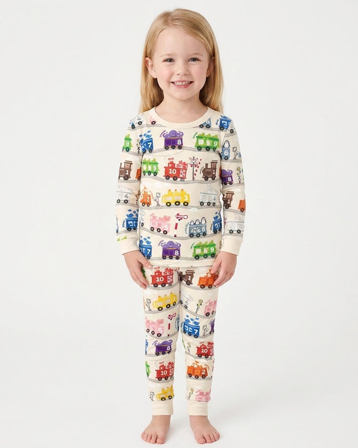 Zweiteiliges Langarm-Pyjama-Set mit Sommerfrüchten