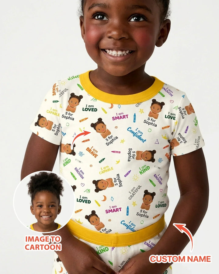 Zweiteiliges, kurzärmliges Pyjama-Set mit Marienkäfern