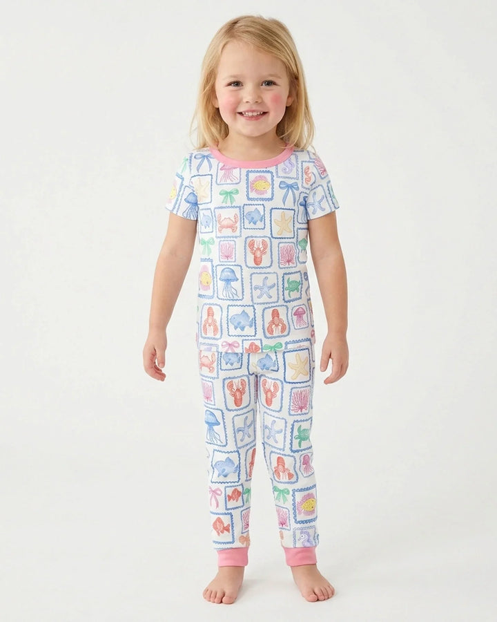 Zweiteiliges, kurzärmliges Pyjama-Set mit Marienkäfern