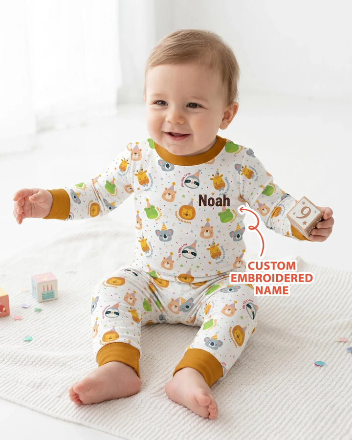 Zweiteiliges Langarm-Pyjama-Set mit Sommerfrüchten
