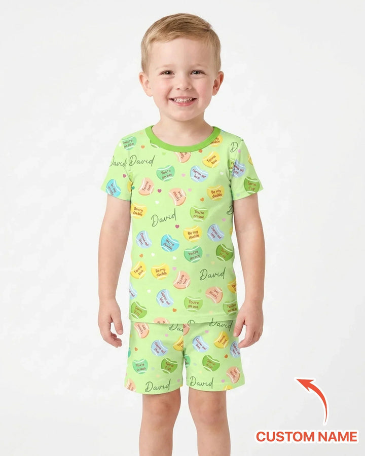 Schlafanzug-Set zweiteilig, kurze Ärmel, kurze Hose, Bambus