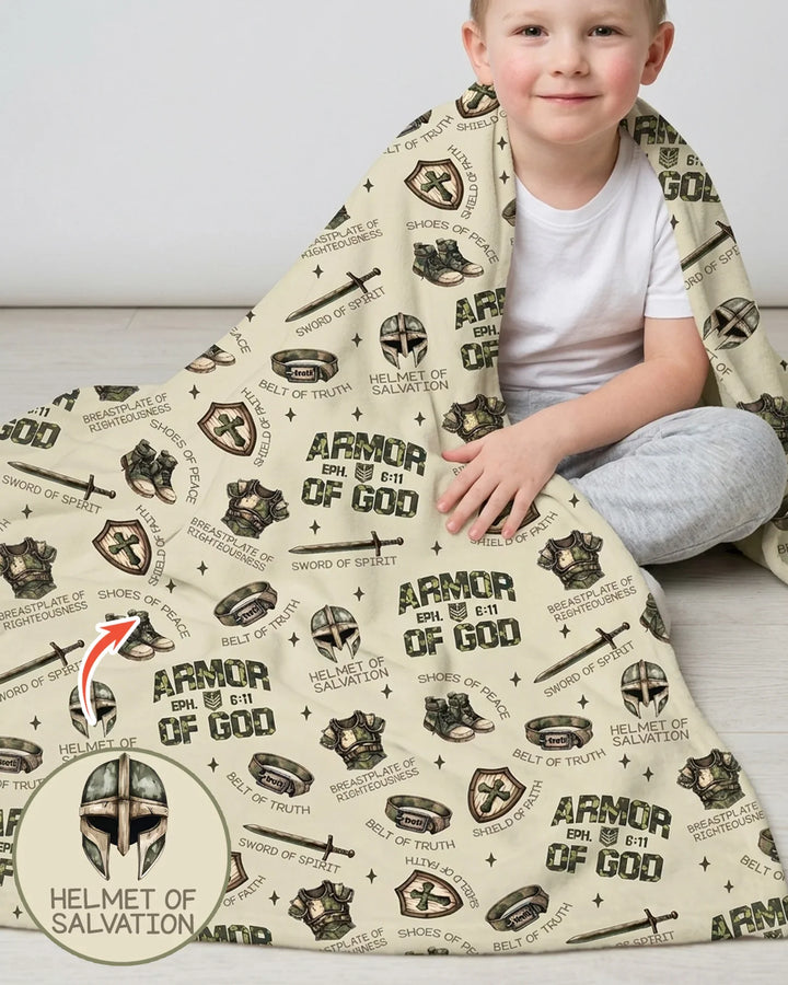Camo Armor Of God Bamboo Blanket