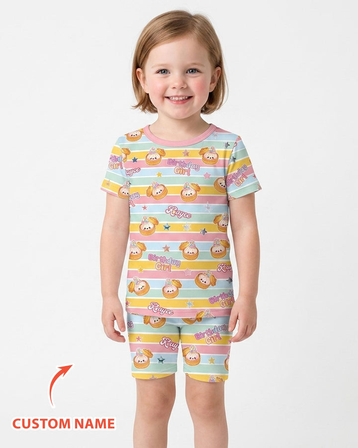 Schlafanzug-Set zweiteilig, kurze Ärmel, kurze Hose, Bambus