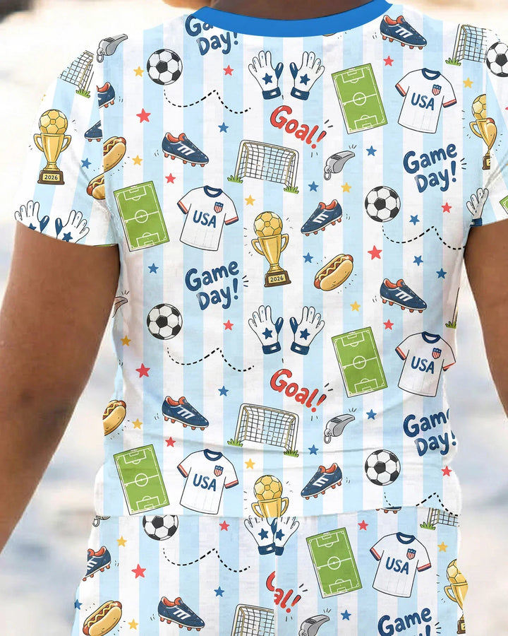 Zweiteiliges, kurzärmliges Pyjama-Set mit Marienkäfern