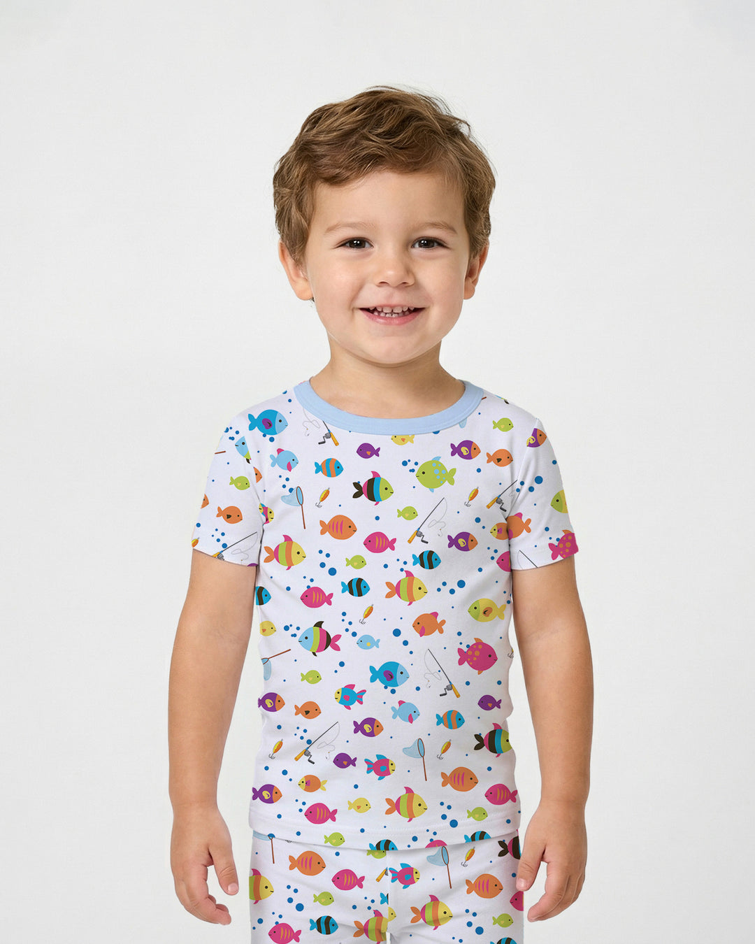 Little Fisher’s Adventure Bamboo Two Piece Short Sleeve Pajama Set