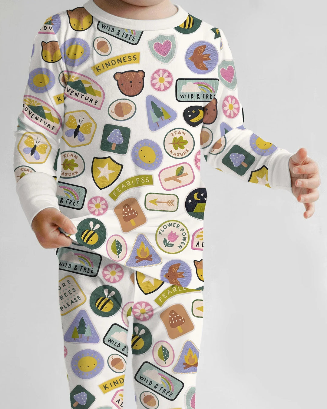 Zweiteiliges Langarm-Pyjama-Set mit Sommerfrüchten