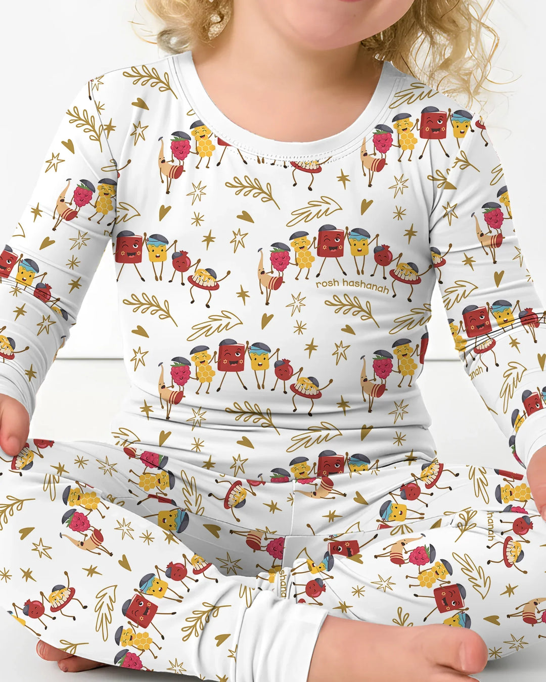 Zweiteiliges Langarm-Pyjama-Set mit Sommerfrüchten