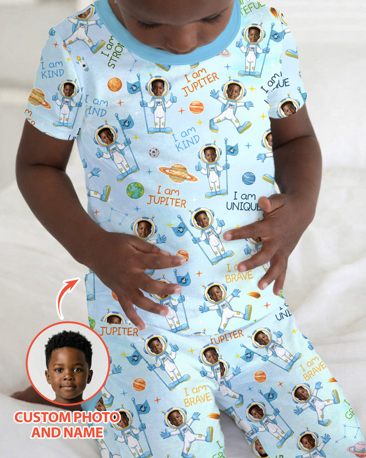 Schlafanzug-Set zweiteilig, kurze Ärmel, kurze Hose, Bambus