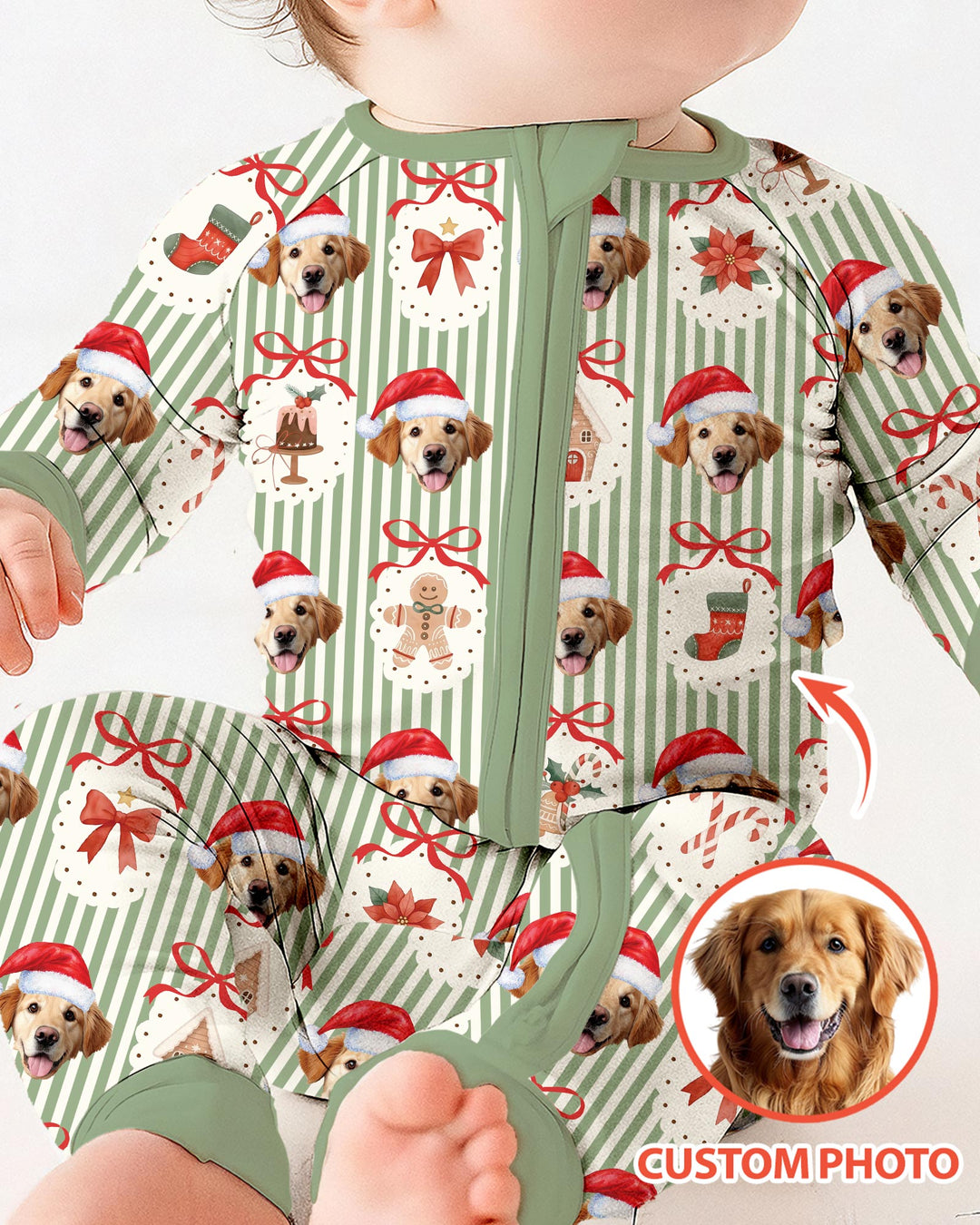Christmas Paws Custom Photo Bamboo Convertible Zippy