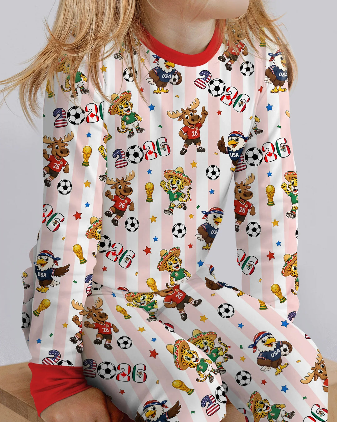 Zweiteiliges Langarm-Pyjama-Set mit Sommerfrüchten