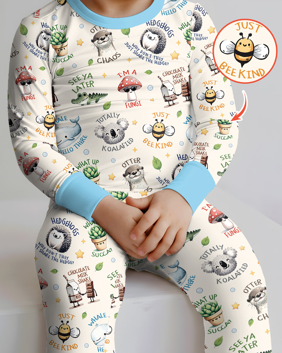 Silly Little Puns Bamboo Two Piece Long Sleeve Pajama Set