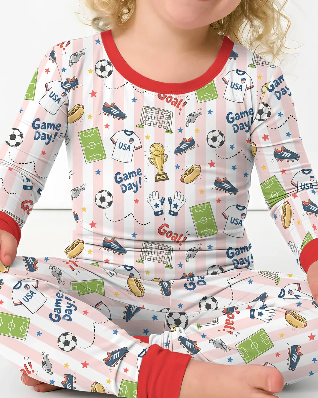 Zweiteiliges Langarm-Pyjama-Set mit Sommerfrüchten
