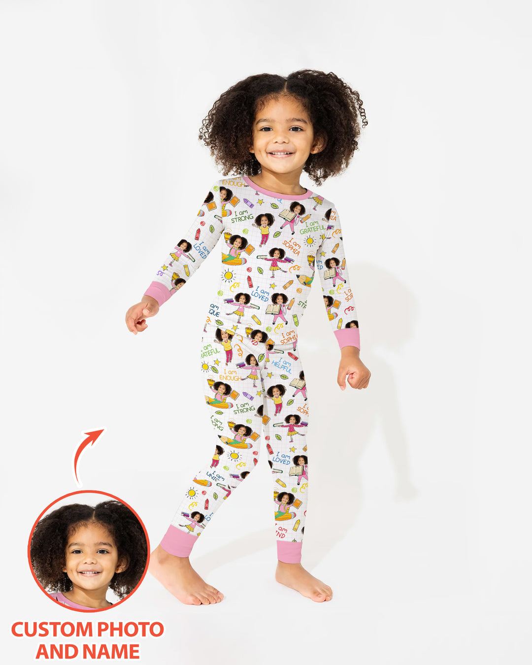 Zweiteiliges Langarm-Pyjama-Set mit Sommerfrüchten