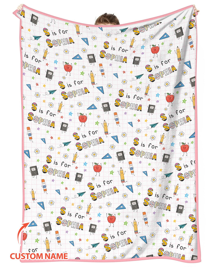 Personalized Back To School Bamboo Blanket