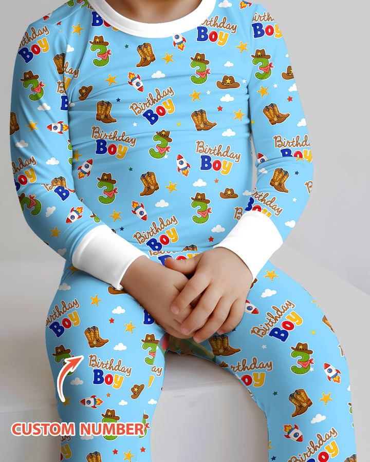 Zweiteiliges Langarm-Pyjama-Set mit Sommerfrüchten