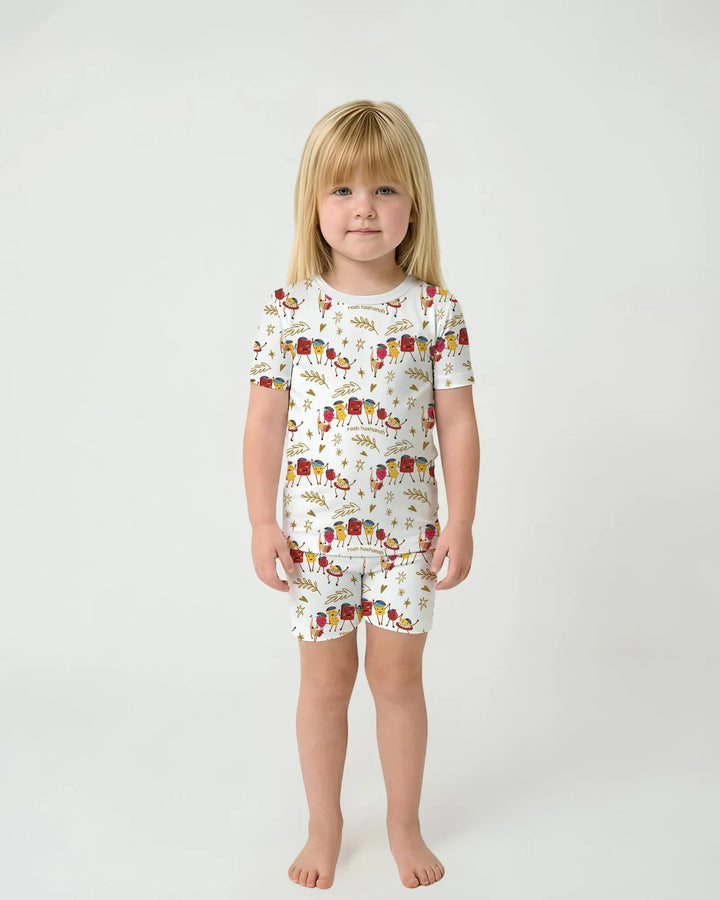 Schlafanzug-Set zweiteilig, kurze Ärmel, kurze Hose, Bambus
