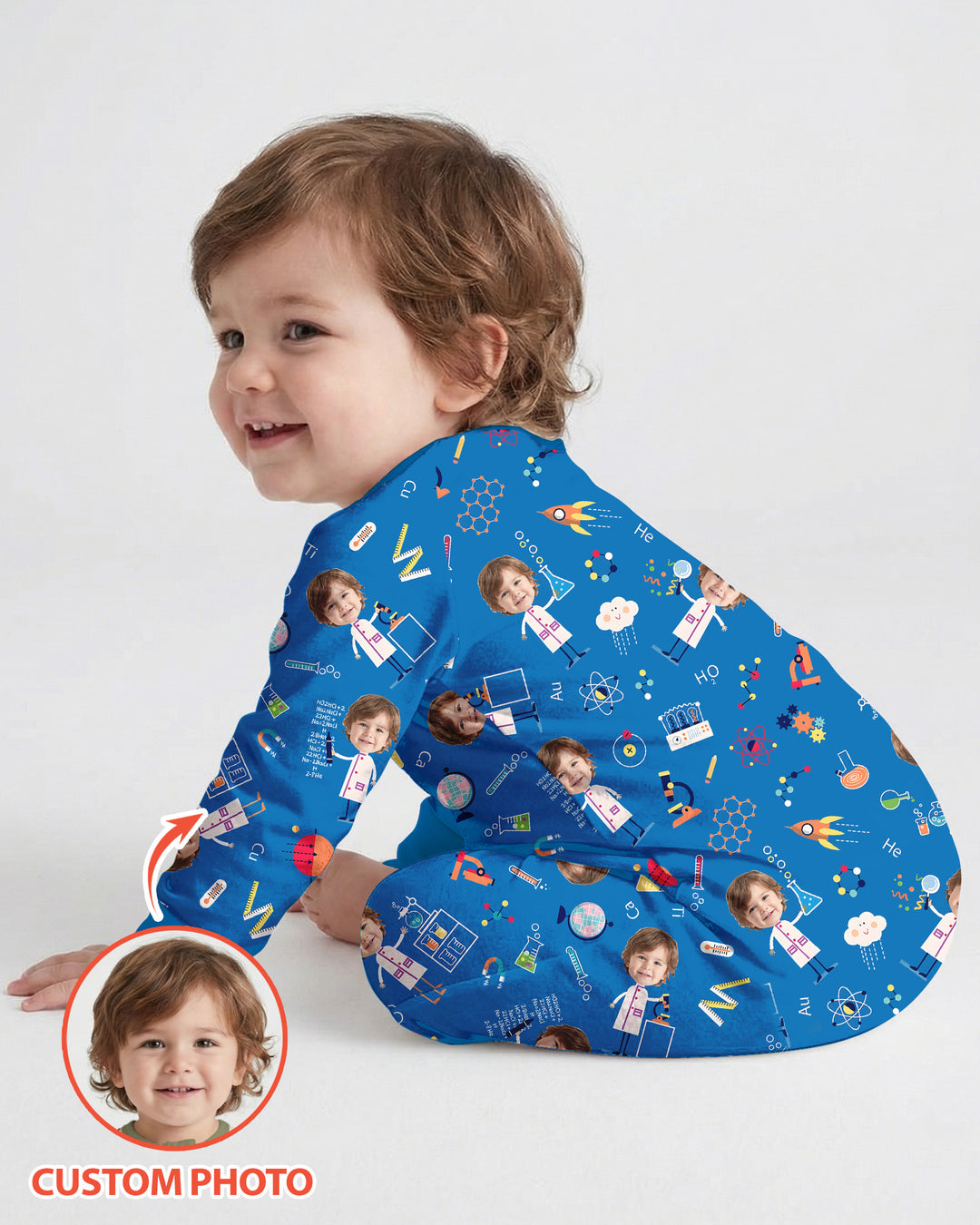 Gerippte Babykleidung mit individuellem Foto - Weich &amp; Skizzenhaft