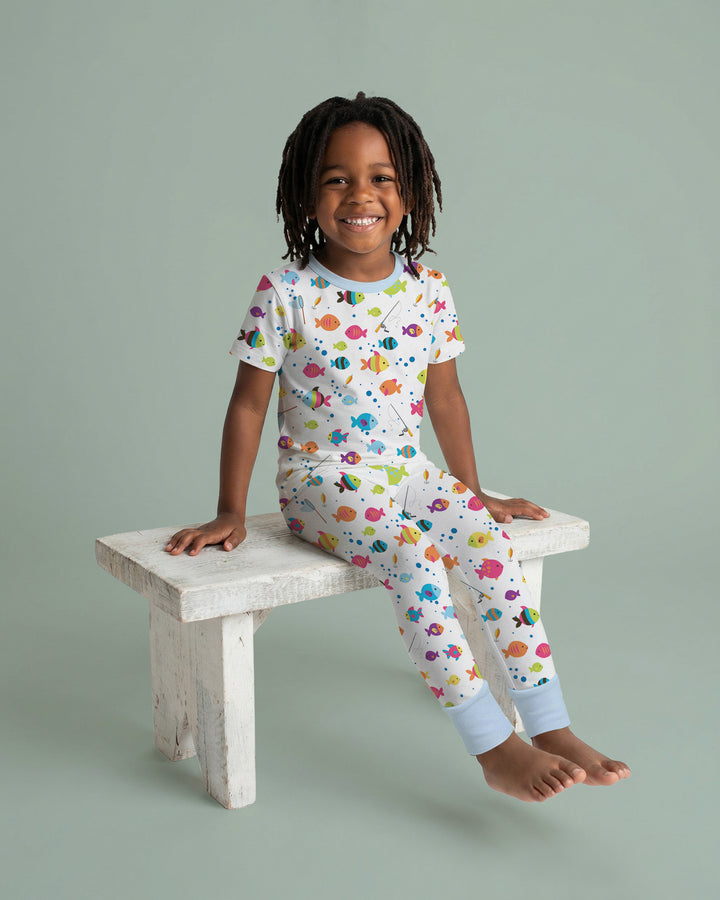 Little Fisher’s Adventure Bamboo Two Piece Short Sleeve Pajama Set