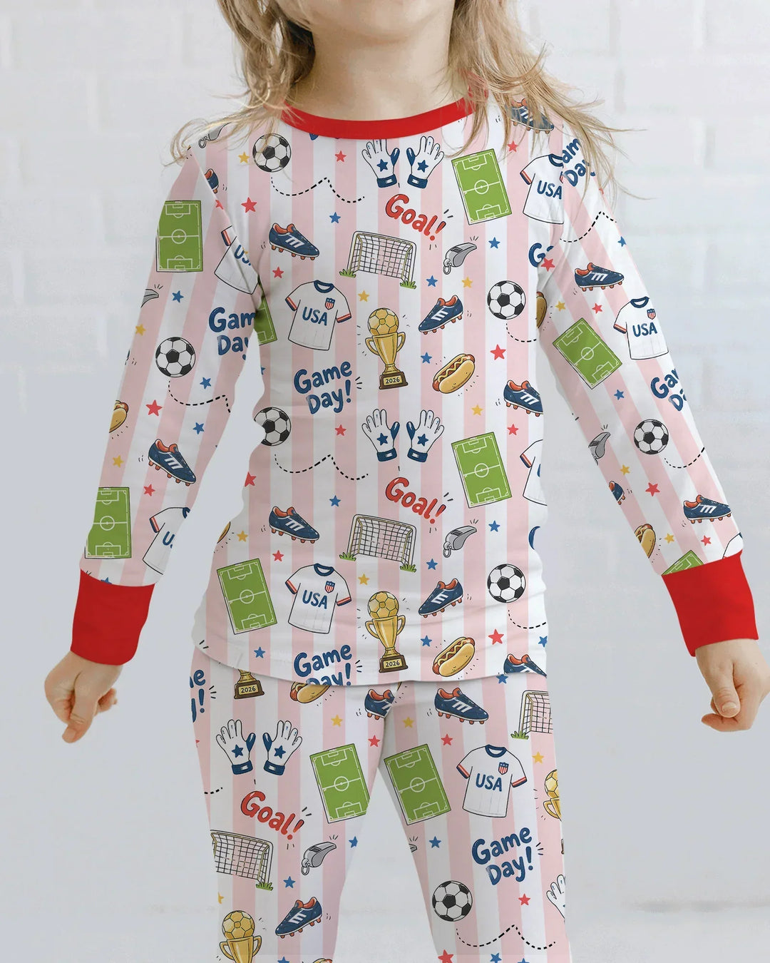 Zweiteiliges Langarm-Pyjama-Set mit Sommerfrüchten