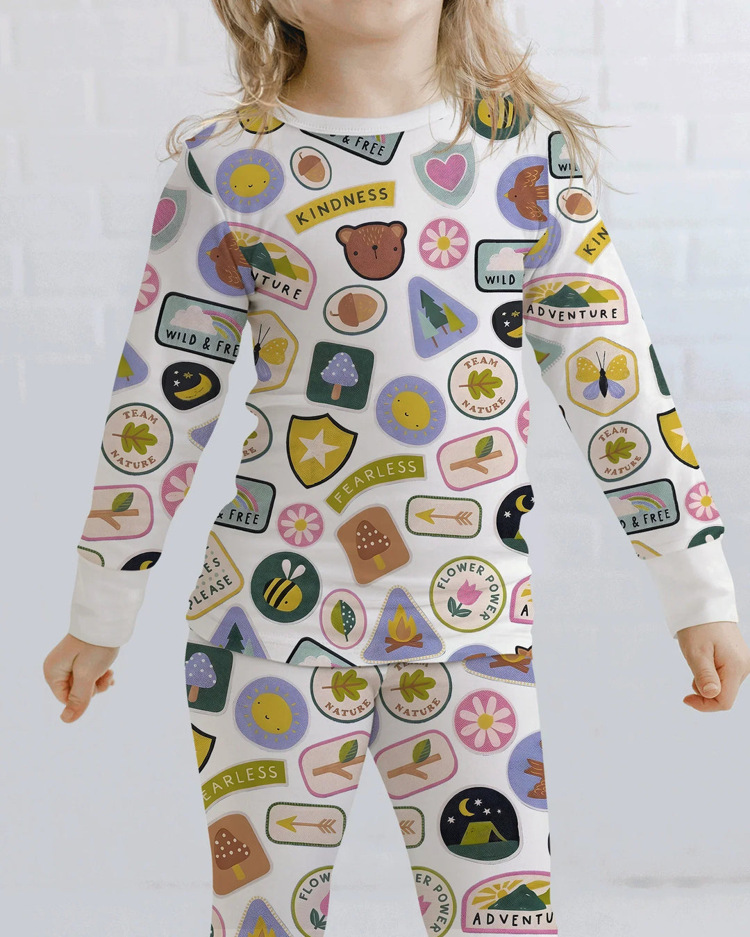 Zweiteiliges Langarm-Pyjama-Set mit Sommerfrüchten