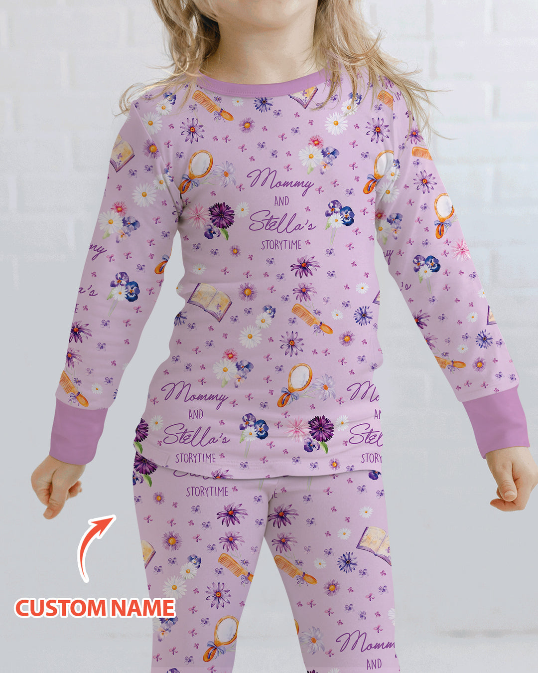 Mommy Daddy And Me Bedtime Story Family Matching Bamboo Two Piece Long Sleeve Pajama Set