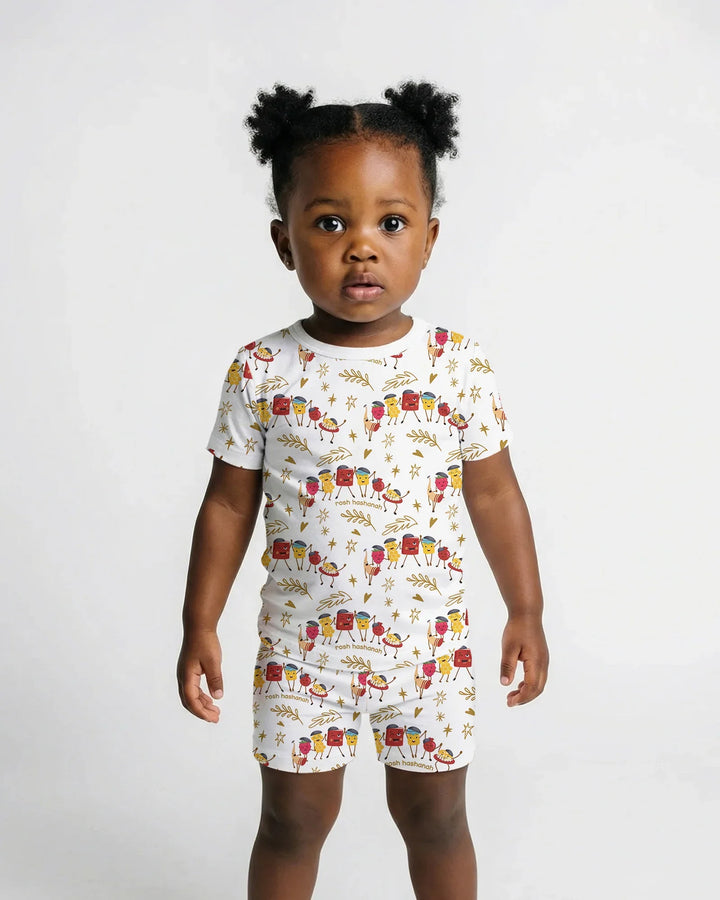 Schlafanzug-Set zweiteilig, kurze Ärmel, kurze Hose, Bambus
