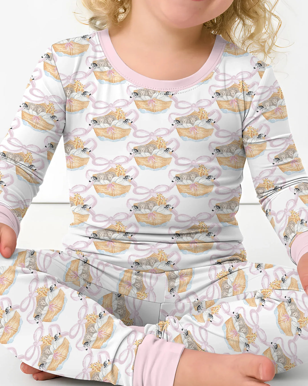 Noah's Ark Bamboo Two Piece Long Sleeve Pajama Set