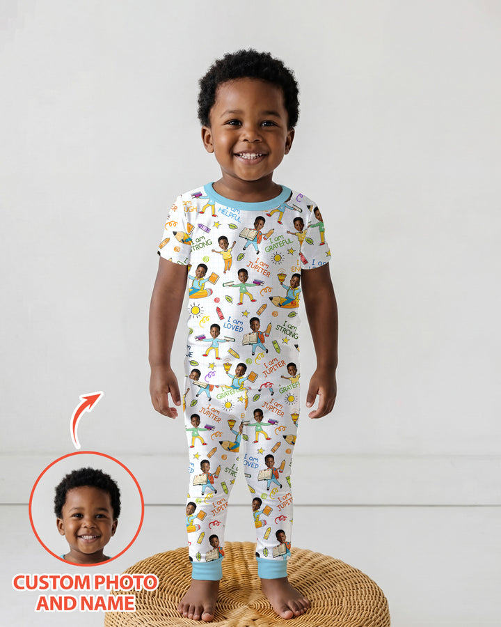 Zweiteiliges, kurzärmliges Pyjama-Set mit Marienkäfern