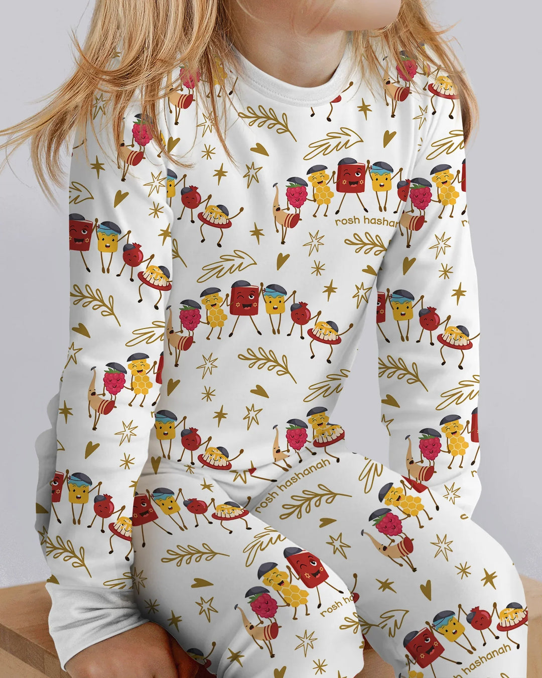 Zweiteiliges Langarm-Pyjama-Set mit Sommerfrüchten