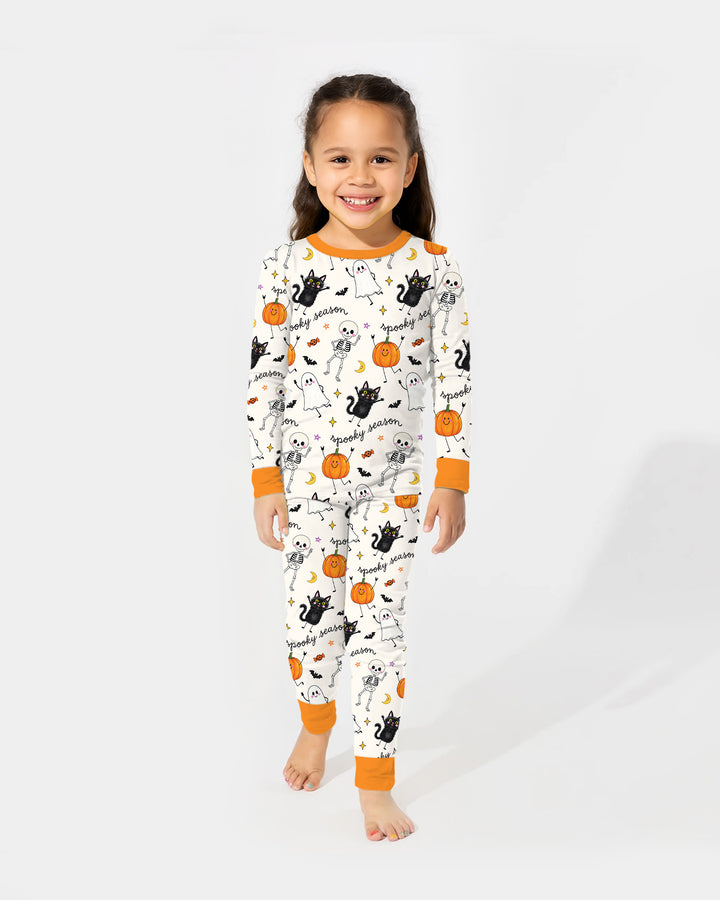 Zweiteiliges Langarm-Pyjama-Set mit Sommerfrüchten