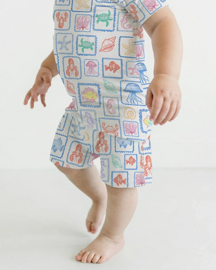Schlafanzug-Set zweiteilig, kurze Ärmel, kurze Hose, Bambus