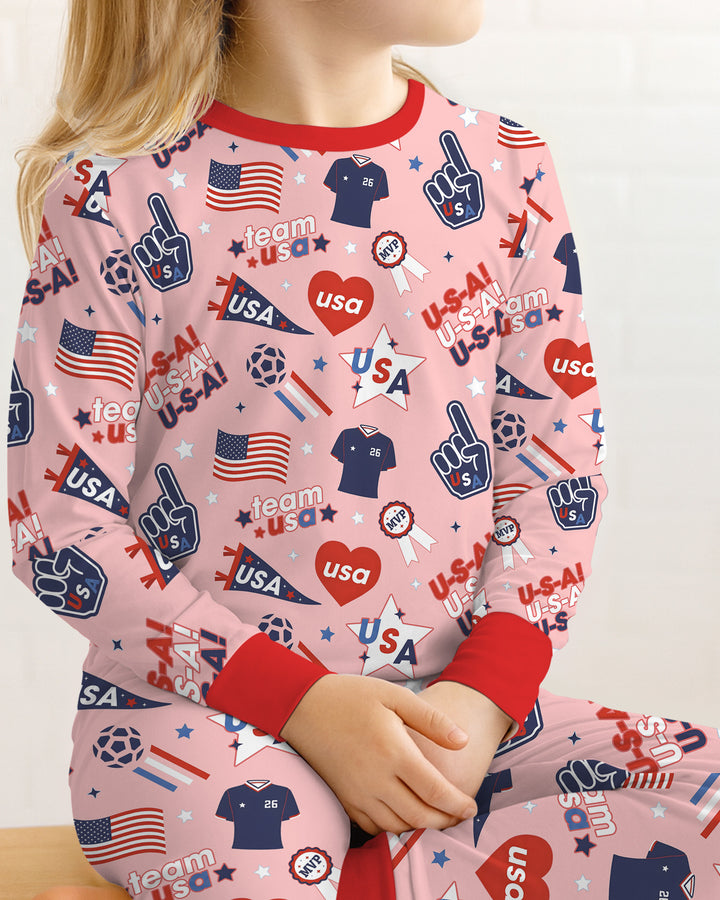 Zweiteiliges Langarm-Pyjama-Set mit Sommerfrüchten