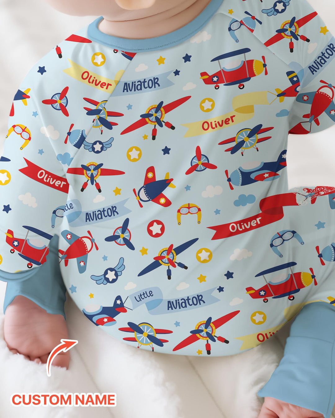 Our Little Aviator Custom Name Bamboo Convertible Zippy