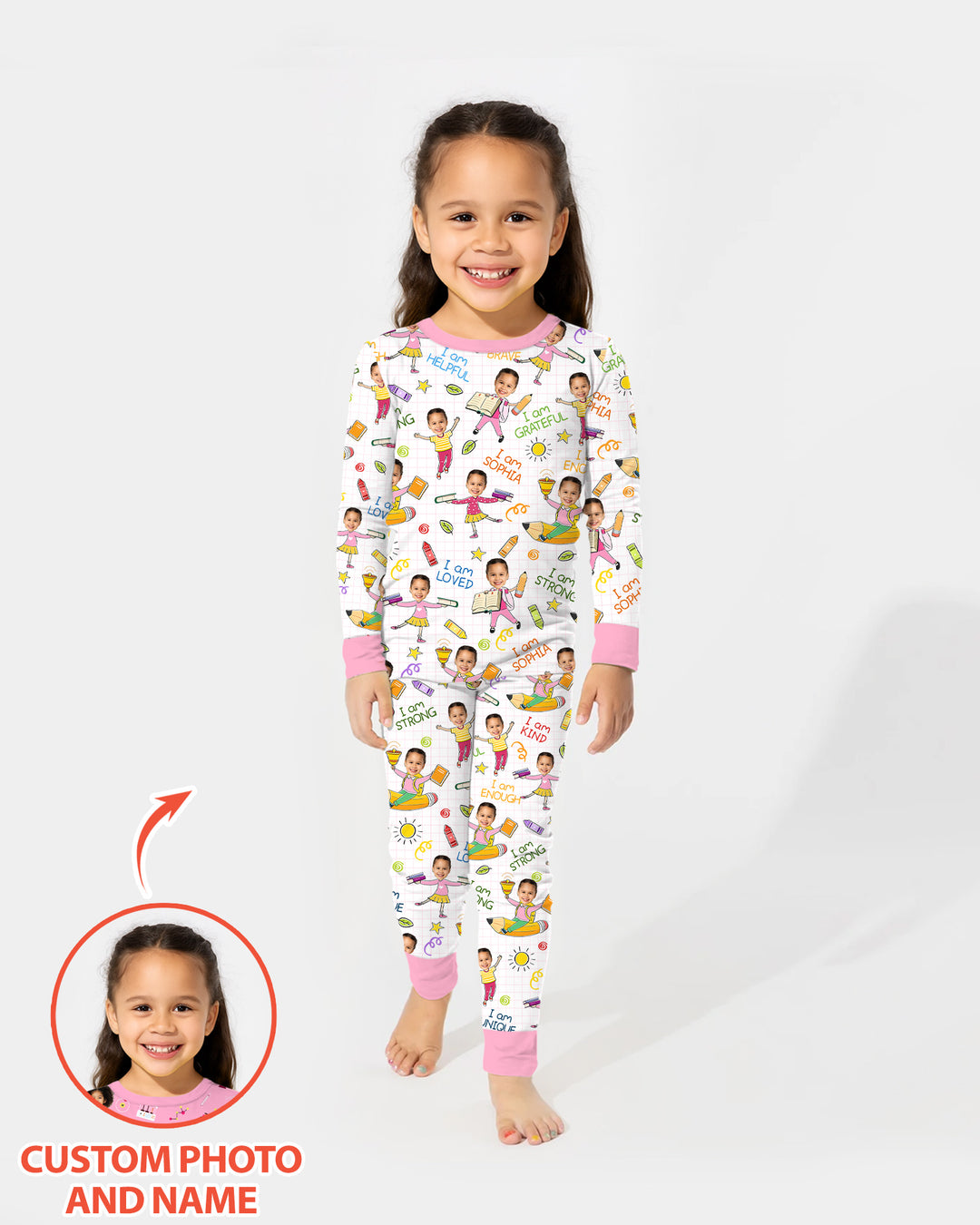 Zweiteiliges Langarm-Pyjama-Set mit Sommerfrüchten