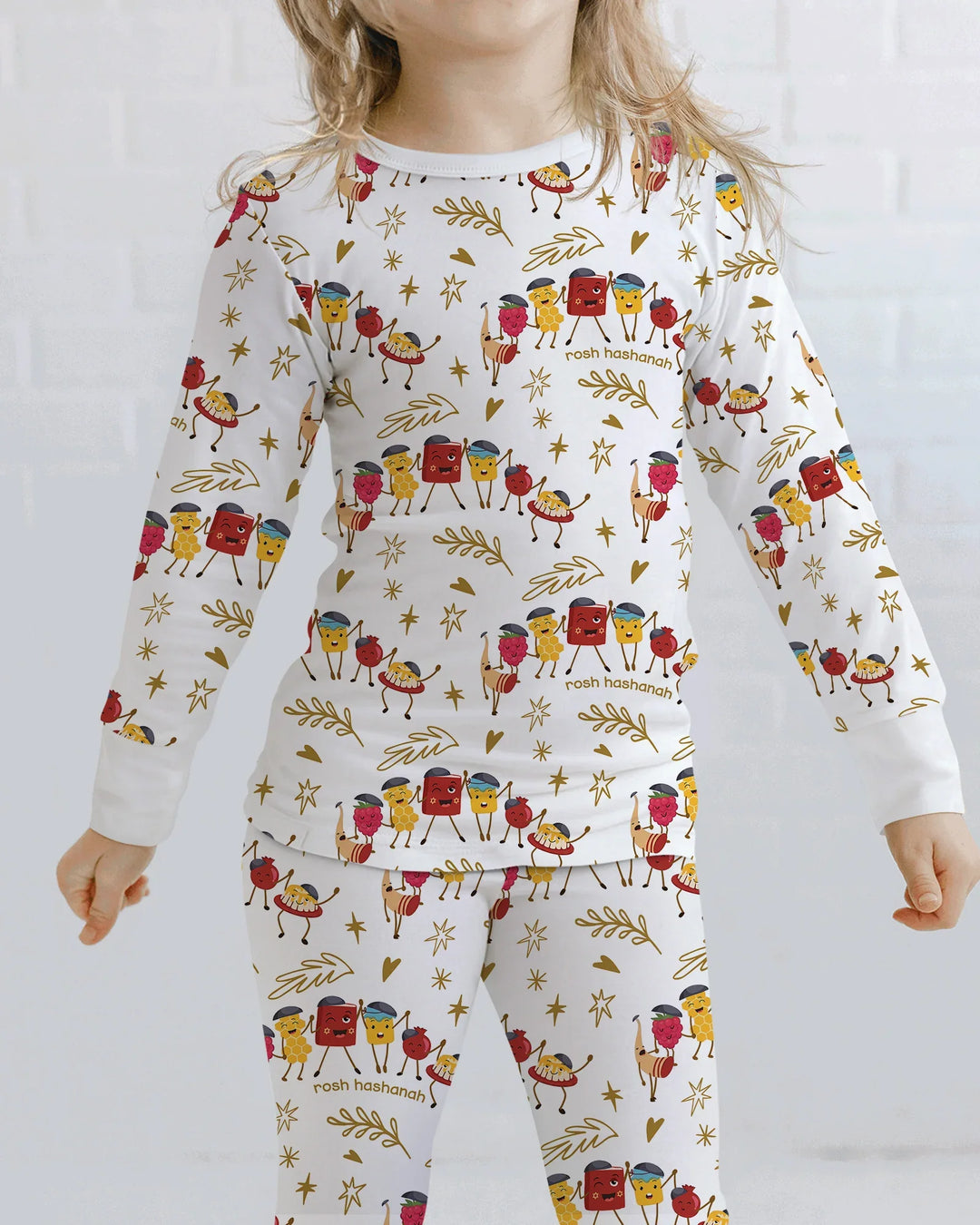 Zweiteiliges Langarm-Pyjama-Set mit Sommerfrüchten