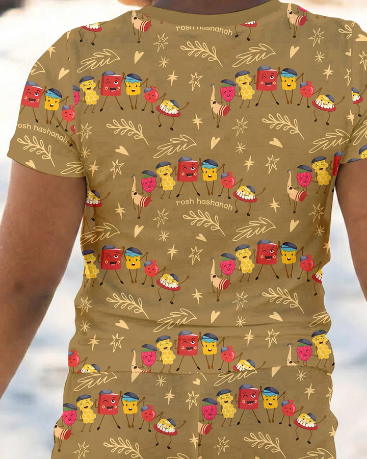Zweiteiliges, kurzärmliges Pyjama-Set mit Marienkäfern