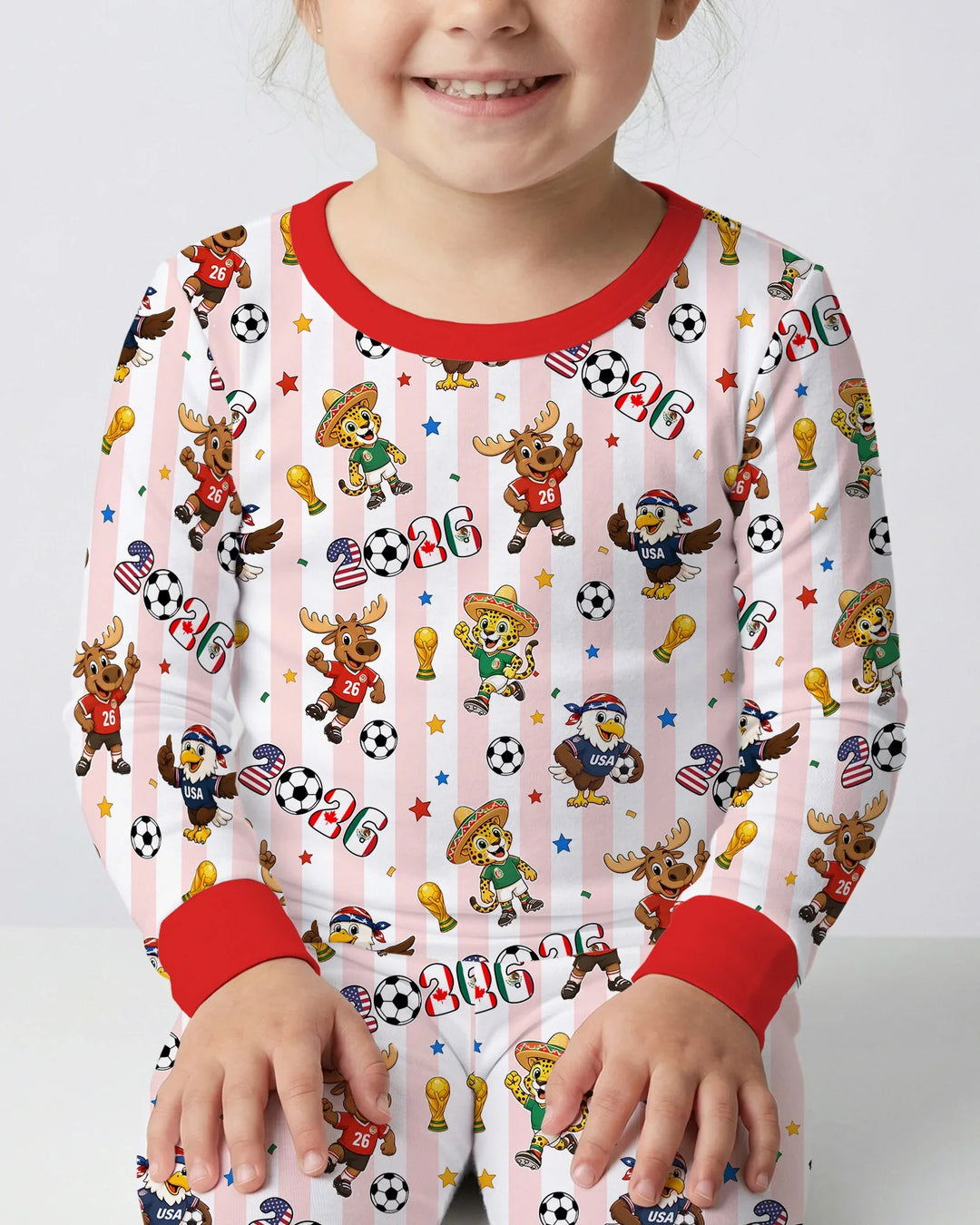 Zweiteiliges Langarm-Pyjama-Set mit Sommerfrüchten