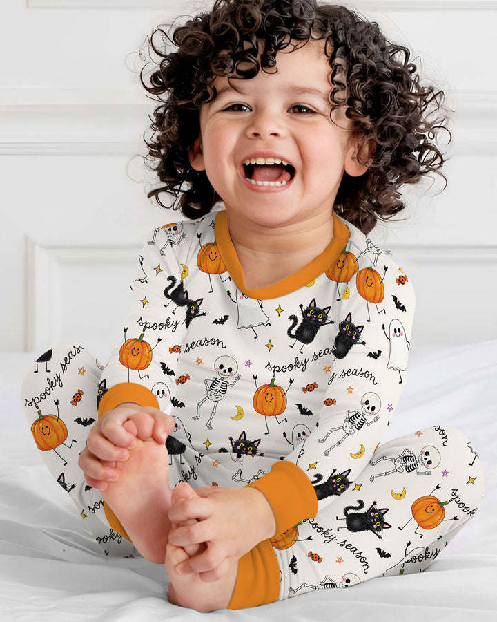 Zweiteiliges Langarm-Pyjama-Set mit Sommerfrüchten