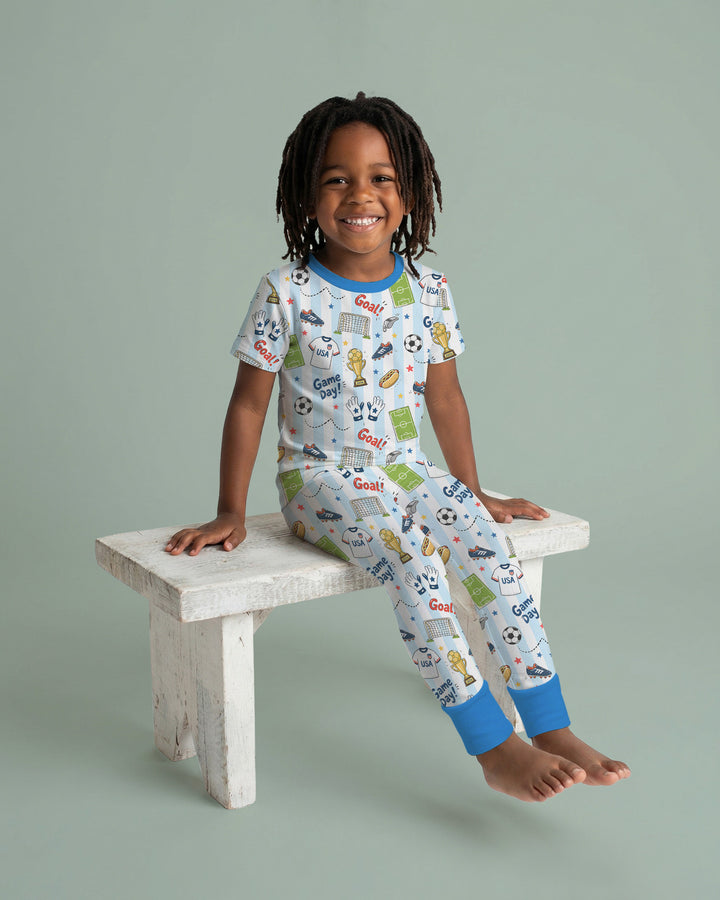 Zweiteiliges, kurzärmliges Pyjama-Set mit Marienkäfern
