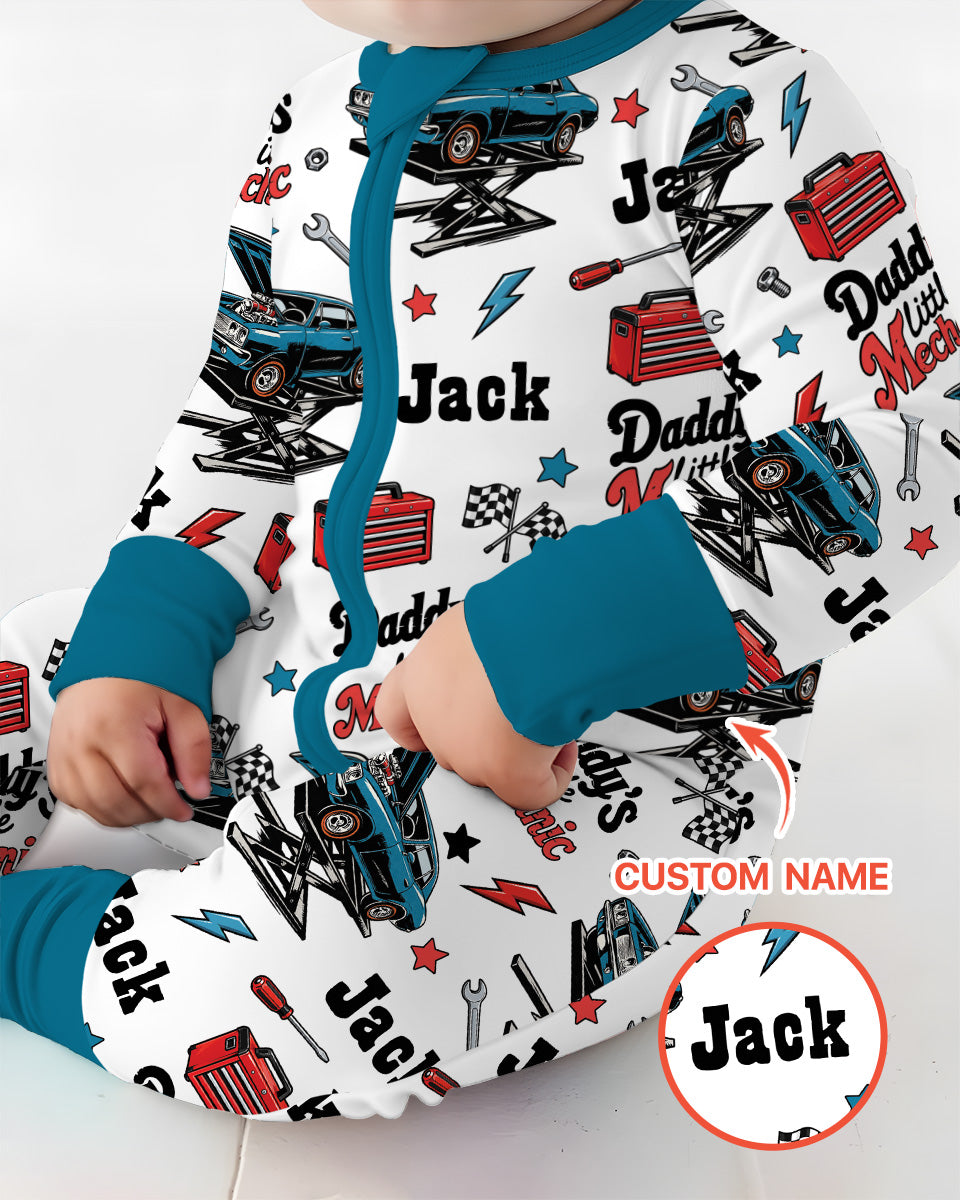 Custom Name Daddy's Little Mechanic Bamboo Convertible Zippy