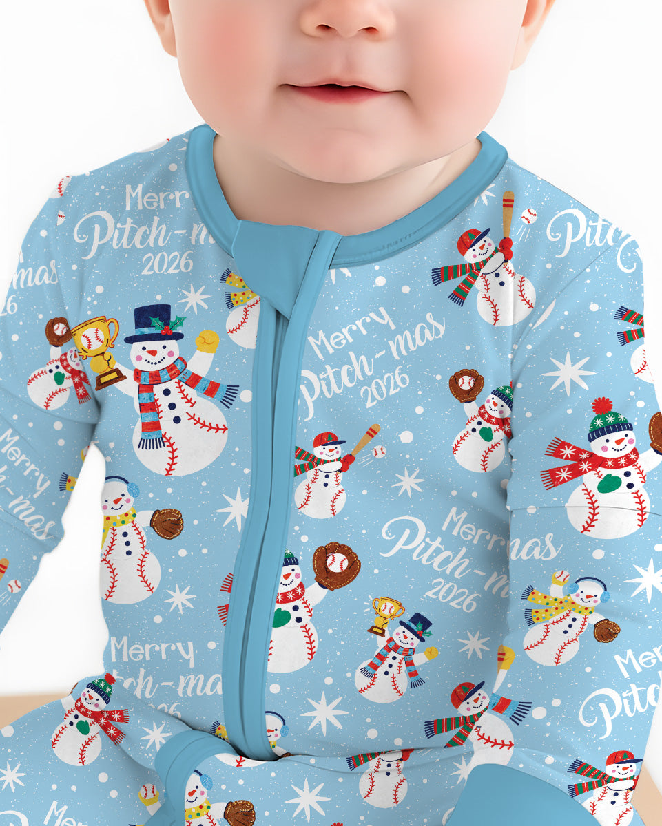 Baseball Christmas Non-custom Version Bamboo Convertible Zippy