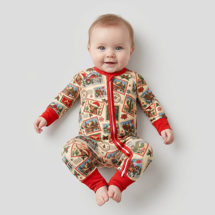 Western Christmas Stamps Bamboo Convertible Zippy