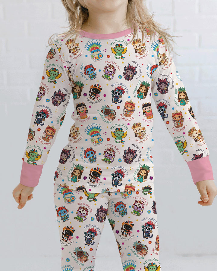 Michi Fiesta Azteca Bamboo Two Piece Long Sleeve Pajama Set